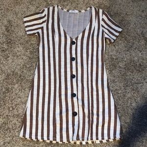 Zara Striped Dress. Size Small. Beige and Brown.